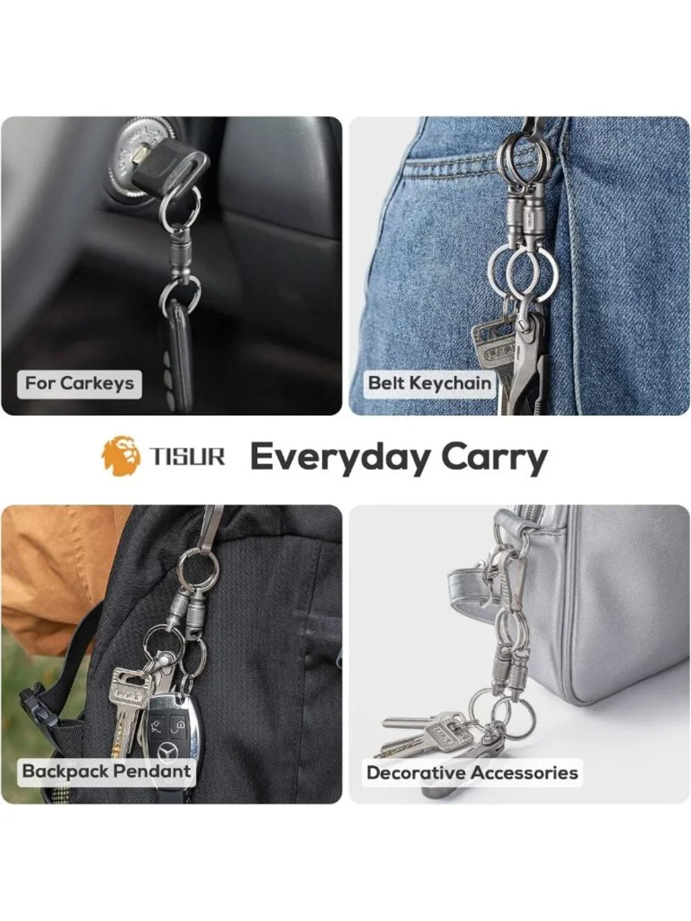 Detachable Titanium Quick Release Keychain - Lightweight, Durable Key Ring